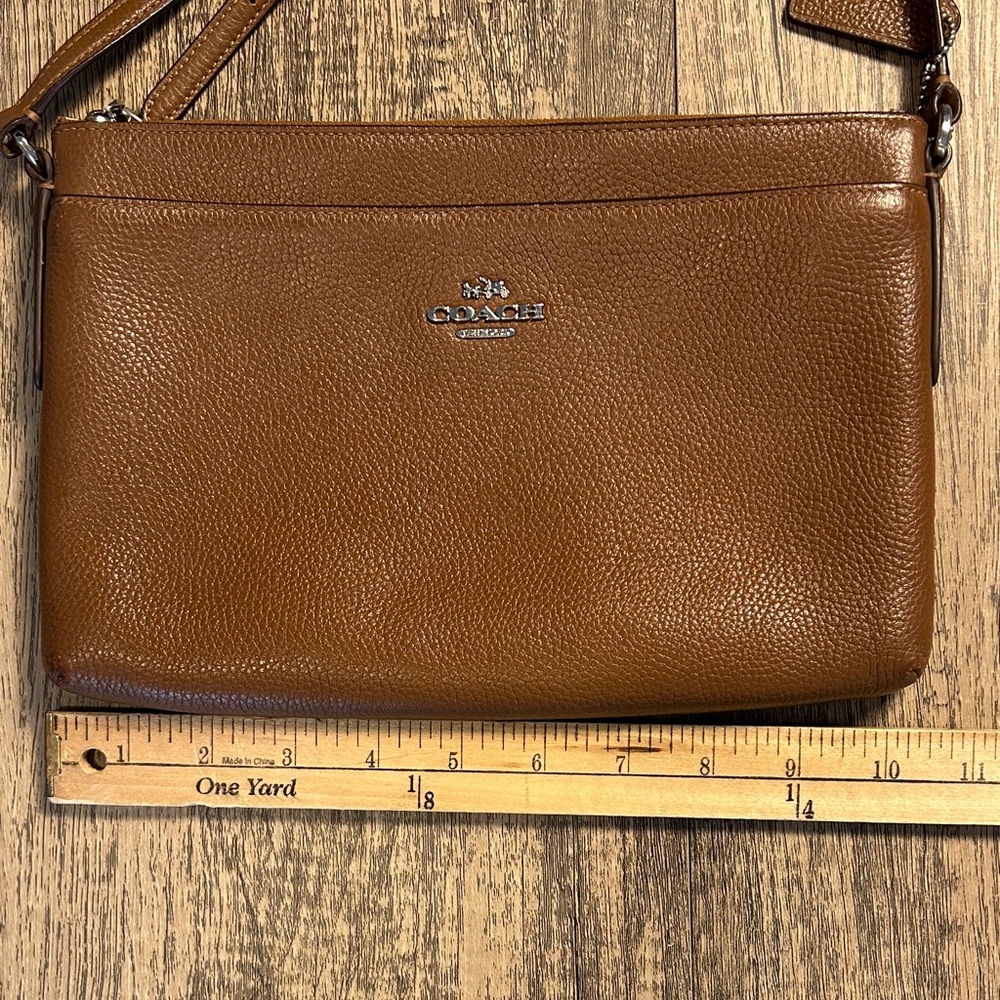 Coach Brown Pebbled Leather Crossbody Bag - Picture 8 of 10